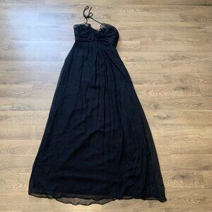 AMSALE Size 6 100% Silk long one shoulder evening dress EUC E5 Length 51